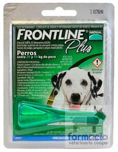 Frontline plus perros 20 a 40 kg. LLAME PARA PREGUNTAR POR EXISTENCIAS. DE VENTA SOLO EN SUCURSAL