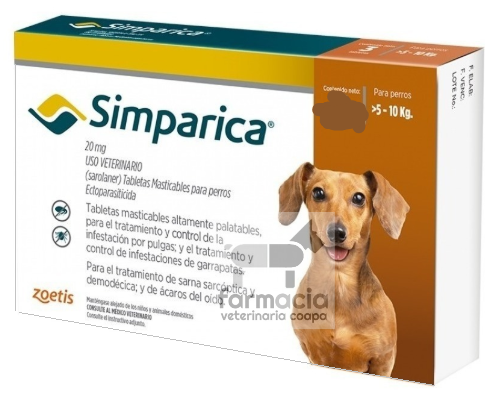 Simparica perros 5 - 10 kg UNA TABLETA