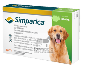Simparica perros 20 - 40 kg UNA TABLETA