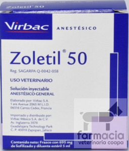Zoletil 50. PRODUCTO CONTROLADO. SOLO VENTA EN SUCURSAL CON RECETA CUANTIFICADA