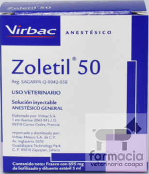Zoletil 50. PRODUCTO CONTROLADO. SOLO VENTA EN SUCURSAL CON RECETA CUANTIFICADA